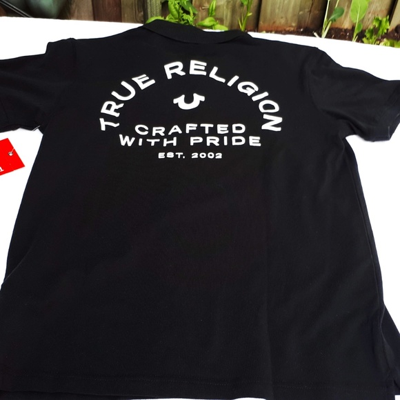 True Religion Crafted With Pride Polo Black NWT M - Picture 7 of 7